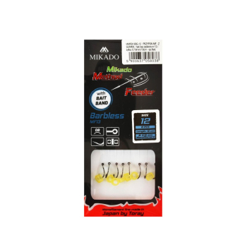 Haki Mikado MF.barbless przypon z gumką r12op8szt+