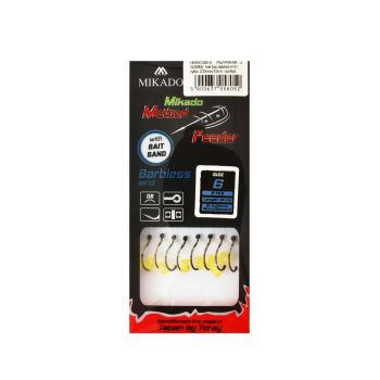 Haki Mikado MF.barbless przypon z gumką r6 op8szt+