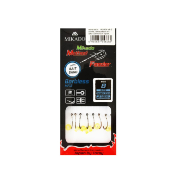 Haki Mikado MF.barbless przypon z gumką r8 op8szt+