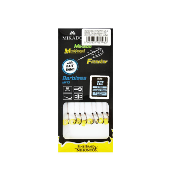 Haki Mikado MF.barbless przypon z gumką r12op8szt
