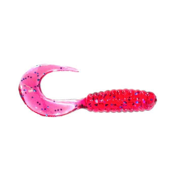 Manns Twister 3,0 cm PU wiśniowy/nieb.brokat 20szt