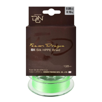 Plecionka Dragon 8X-Silk 0.08mm 135m zielona fluo