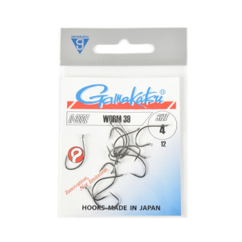 Haki Gamakatsu WORM39/4 black 1 op (12 sztuk)