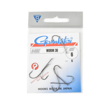 Haki Gamakatsu WORM36/6 black 1 op (6 sztuk)