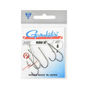 Haki Gamakatsu WORM36/4 black 1 op (6 sztuk)