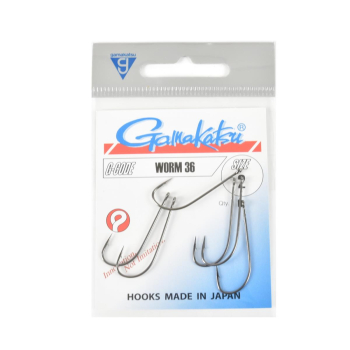 Haki Gamakatsu WORM36/2 black 1 op (6 sztuk)