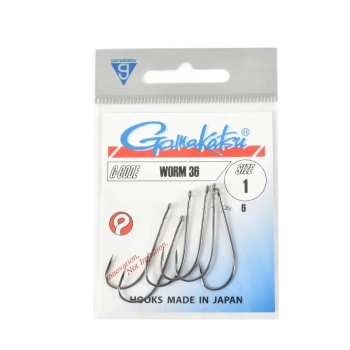 Haki Gamakatsu WORM36/1 black 1 op (6 sztuk)