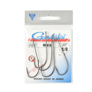 Haki Gamakatsu WORM36/ 4/0 black 1 op (5 sztuk)