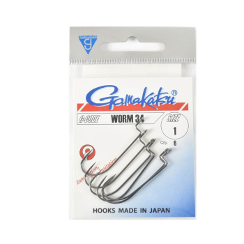 Haki Gamakatsu WORM34/1 black 1 op (6 sztuk)