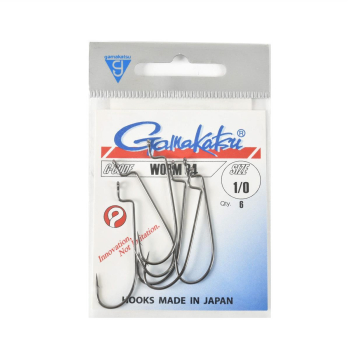 Haki Gamakatsu WORM34/ 1/0 black 1 op (6 sztuk)