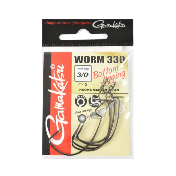 Haki Gamakatsu WORM330/ 3/0 black 1 op (5 sztuk)
