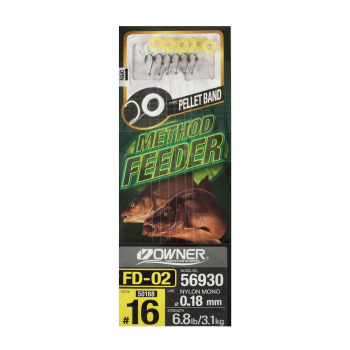 Haczyki Owner FD02/16 z przyponami Pellet Band (5)