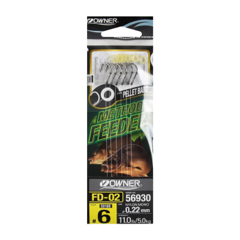 Haczyki Owner FD02/6 z przyponami Pellet Band (5)