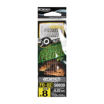 Haczyki Owner FD02/8 z przyponami Pellet Band (5)