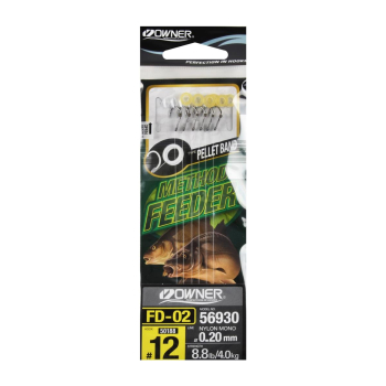 Haczyki Owner FD02/12 z przyponami Pellet Band (5)