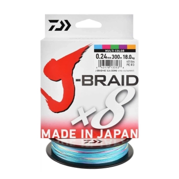 Plecionka Daiwa J-Braid X8 multi-color 0.24mm/300m