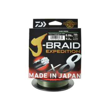 Plecionka Daiwa J-Braid Exped.X8Egreen0.06mm/150m