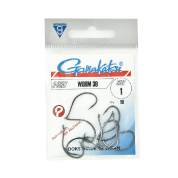 Haki Gamakatsu WORM39/1 black 1 op (10 sztuk)
