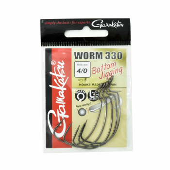 Haki Gamakatsu WORM330/ 4/0 black 1 op (5 sztuk)