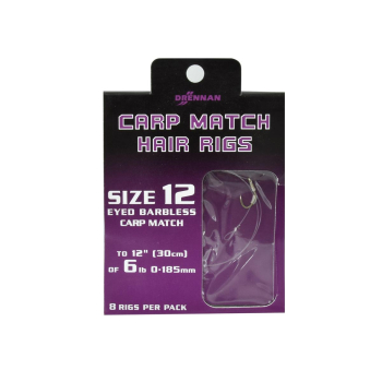 Haki Drennan C.Match +Przypon 0.185mm r.12 op/8szt