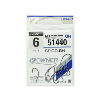 Haczyki Owner 51440/6 - czarny NSB op.10 szt.+*