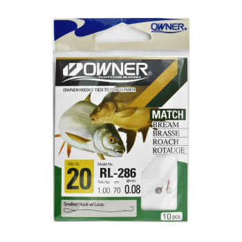 Haczyki Owner RL286/20 z przyponami - czerwony(5)