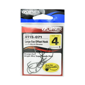 Haczyki Owner Large Eye Offset 4115/4 - czarny