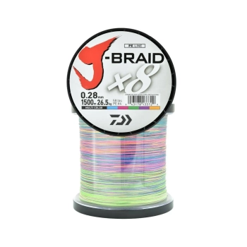 Plecionka Daiwa J-Braid X8 multi-color0.28mm/1500m