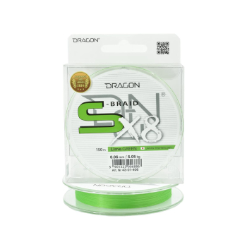 Plecionka Dragon S-Braid X8 0.06mm 150m lime green
