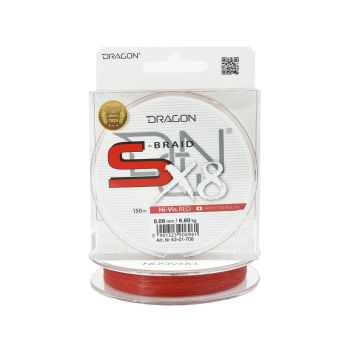 Plecionka Dragon S-Braid X8 0.08mm 150m H.Vis Red