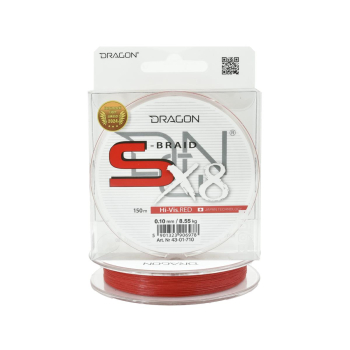 Plecionka Dragon S-Braid X8 0.10mm 150m H.Vis Red