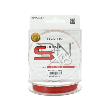 Plecionka Dragon S-Braid X8 0.12mm 150m H.Vis Red