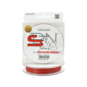 Plecionka Dragon S-Braid X8 0.18mm 150m H.Vis Red