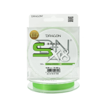 Plecionka Dragon S-Braid X8 0.20mm 150m lime green