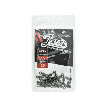 Krętlik Mikado Jaws Fivefold 25kg 7,5cm 5 szt.