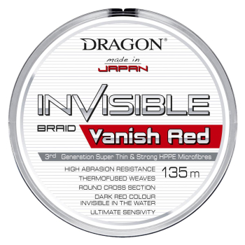 Plecionka Dragon Invisible Vanish Red 0.12mm135m