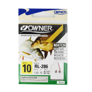Haczyki Owner RL286/10 z przyponami - czerwony(5)