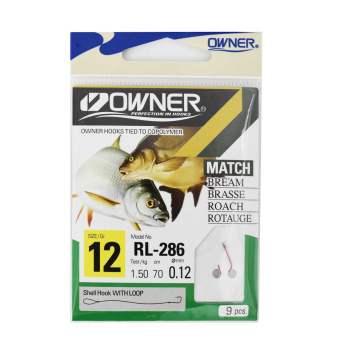 Haczyki Owner RL286/12 z przyponami - czerwony(5)