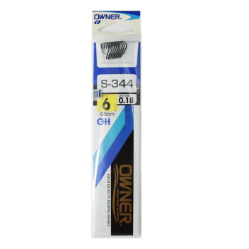 Haczyki Owner S344/6 z przyponami - czarny