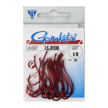 Haki Gamakatsu 3113R/1/0 red 1 op. (20 sztuk)
