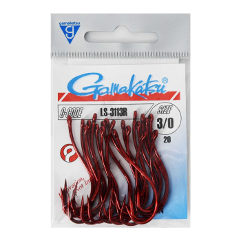 Haki Gamakatsu 3113R/3/0 red 1 op. (20 sztuk)*