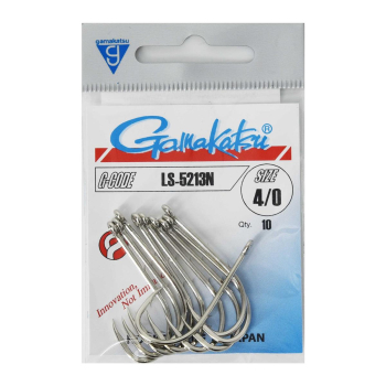 Haki Gamakatsu 5213N/4/0 nickel 1 op. (10 sztuk)