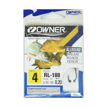 Haczyki Owner RL188/4 z przyponami -c.stalowy(5)