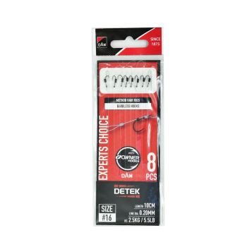 Hak bezz.+przypon DAM Detek method hair r.r16 8sz*