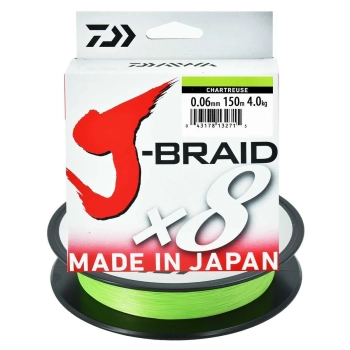Plecionka Daiwa J-Braid X8 chartreuse 0.06mm/150m