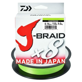 Plecionka Daiwa J-Braid X8 chartreuse 0.16mm/150m
