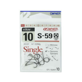 Haczyki Owner S-59/10 - czarny NSB op.10 szt.+
