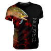 T-Shirt Dragon Pstrąg S czarno-czerwony