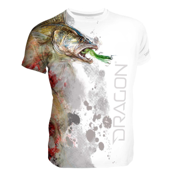 T-Shirt Dragon Sandacz S biało-czerwony