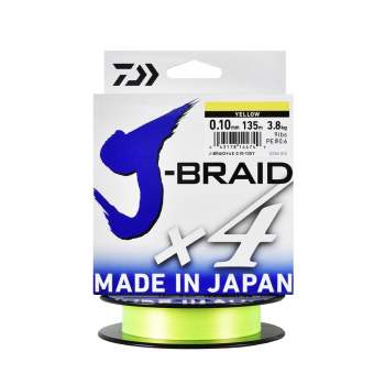Plecionka Daiwa J-Braid X4E yellow 0.10mm/135m
